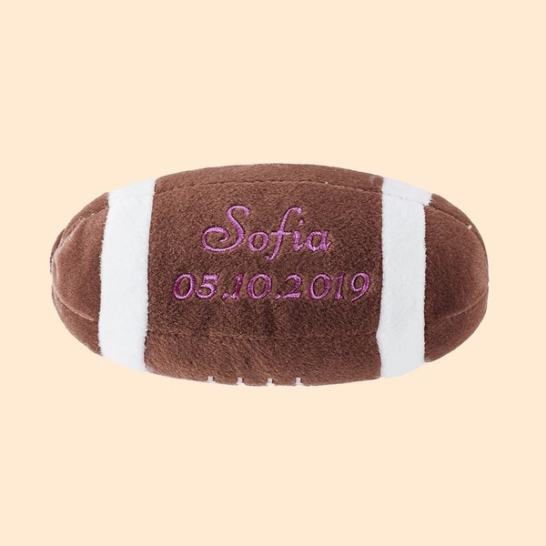 Football Américain en Peluche Brodé Personnalisé avec Nom et Texte Cadeau d'Anniversaire pour Amoureux de Football Américain
