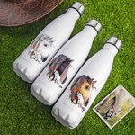 Bouteille d'Eau Personnalisée avec Nom de Cheval Gobelet 500ml Cadeau d'Anniversaire pour Amoureux des Chevaux