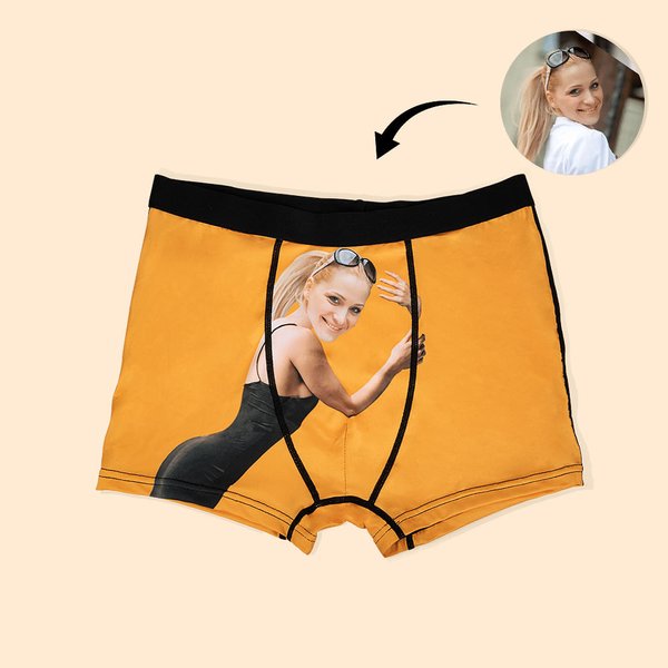 Boxer da uomo personalizzati con faccia buffa e foto Regali di San Valentino per l'anniversario degli uomini