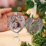 Pendentif Personnalisé avec Photo Forme Ailes d'anges Accessoire Commémoratif Cadeau Noël