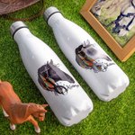 Bouteille d'Eau Personnalisée avec Nom de Cheval Gobelet 500ml Cadeau d'Anniversaire pour Amoureux des Chevaux