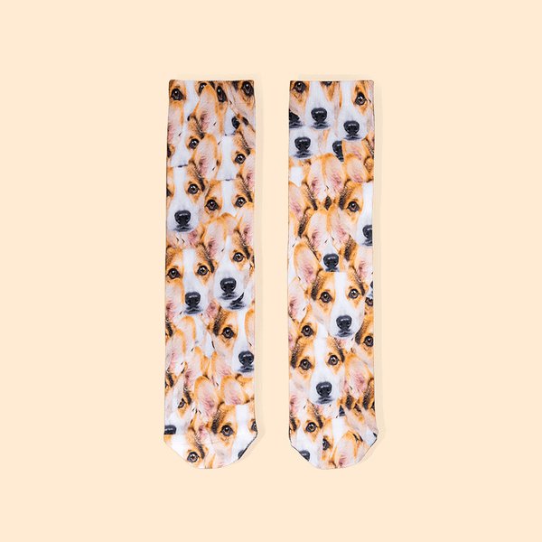Calzini personalizzati unisex con muso di cane, regalo per gli amanti dei cani