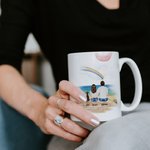 Tazza commemorativa personalizzata per coppia e animale domestico