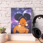 Personnalisé Toile Peinture Décorative Fille Cheveux bouclés Sans cadre