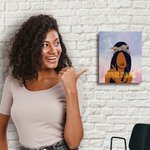 Personnalisé Toile Peinture Décorative Fille Cheveux bouclés Sans cadre