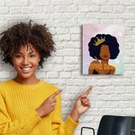 Personnalisé Toile Peinture Décorative Fille Cheveux bouclés Sans cadre