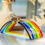 Personalised Pet Memorial Rainbow Bridge with Pawprint and Name Home Decoration Pet Loss Gift for Dog and Cat
