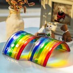 Personalised Pet Memorial Rainbow Bridge with Pawprint and Name Home Decoration Pet Loss Gift for Dog and Cat