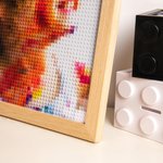 Cadre en bois personnalisé pour photo d'animaux de compagnie avec mosaïque Pixel Art