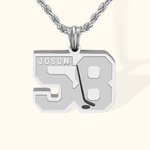 Collana personalizzata di hockey su ghiaccio con incisione del nome e del numero Regalo di compleanno per giocatori di hockey su ghiaccio amanti dello sport