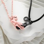 Custom Best Friends Couple Hand in Hand Magnetic Necklace