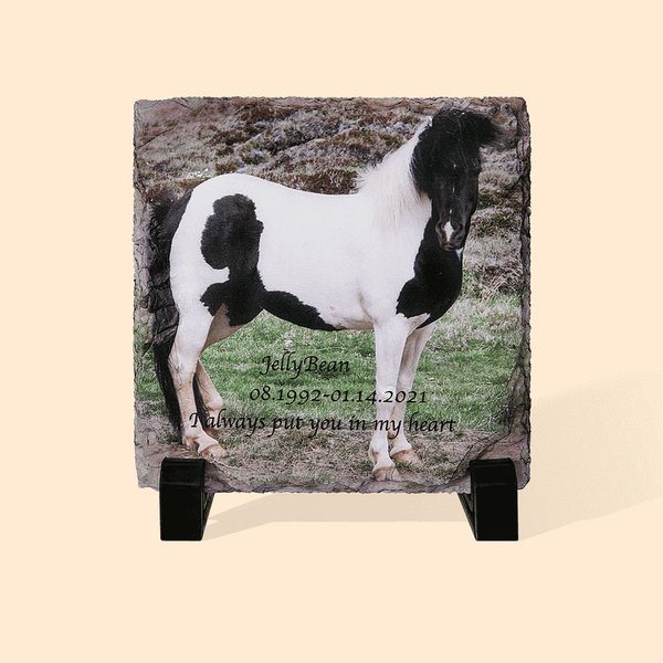 Personalised Colourful Photo Rock Slate for Memorial