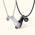 Custom Best Friends Couple Hand in Hand Magnetic Necklace