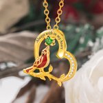 Collana personalizzata con ciondolo a forma di cuore di cardinale