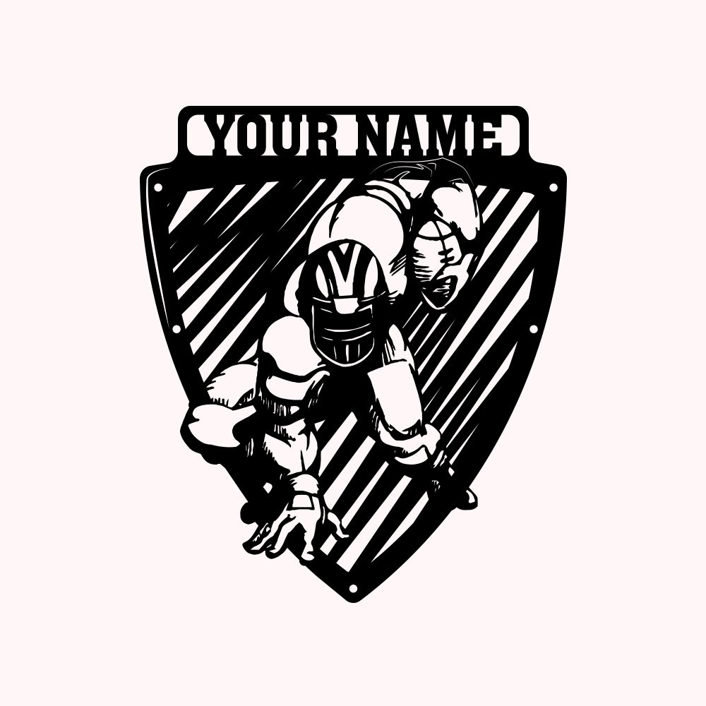 Personalisiertes Fußballspieler Metalldeko Geschenk für Sportliebhaber
