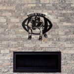 Panneau Personnalisé avec Nom Motif Joueur de Rugby Décoration Murale Art Métal Cadeau d'Anniversaire pour Amoureux du Rugby