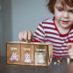 Personalised Child’s Bank Give Save Spend Bank Wood Piggy Bank Nursery Décor Baby Shower Gift