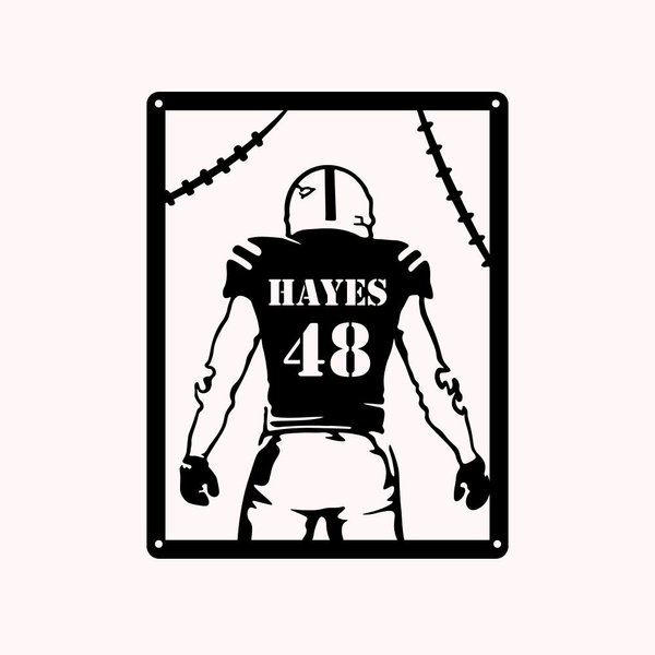 Custom Football Player Metal Decor Gift for Sport Lover