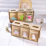 Personalised Child’s Bank Give Save Spend Bank Wood Piggy Bank Nursery Décor Baby Shower Gift