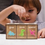 Personalised Child’s Bank Give Save Spend Bank Wood Piggy Bank Nursery Décor Baby Shower Gift