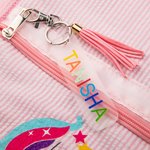 Porte-Clés Personnalisé avec Nom Étiquette en Acrylique Accessoire de Sac Bagage Cadeau pour Femme Homme Ami