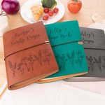 Ricettario in pelle personalizzato con fiori Regalo personalizzato per la festa della mamma