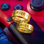 Bague Personnalisée avec Nom Bague Seule Couple Gravure Player1 Player2 avec Police de Pixel Cadeau pour Couple