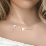 Collana minimalista in argento sterling personalizzata con iniziali catena sottile regalo di compleanno e anniversario per donne
