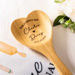 Personnalisé Cuillère à mélanger En Bois Cadeau de mariage Pour Couple