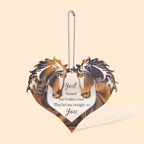 Couple Horse Heart God Blessed Personalized Ornament