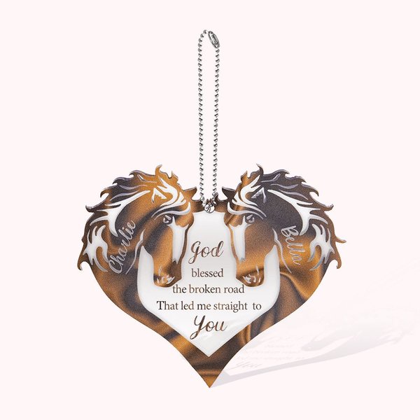 Paar Pferd Herz Gott gesegnet personalisiert Ornament