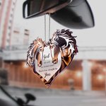 Ornement  Acrylique Personnalisé de Cheval Couple en Forme de Cœur Cadeau de St-Valentin et Anniversaire