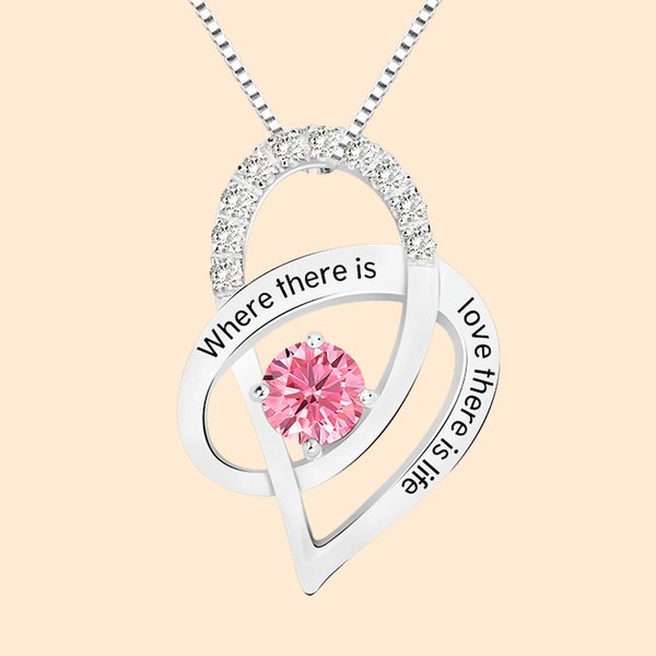 Heart Promise Necklace For Her with Birthstone and Engraving | Callie