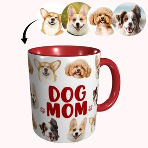 Mug en Céramique Personnalisée avec Photos de Têtes de Chiens et MOM/DAD