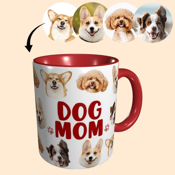 Personalised DOG MOM/DAD Pet Heads Photos Ceramic Mug