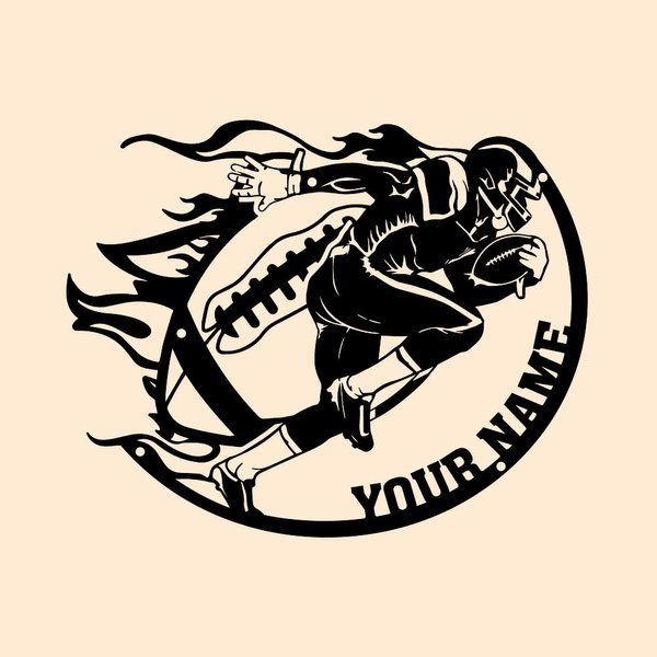 Personalizable Rugby Metal Wall Art