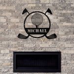 Panneau en Métal de Golf avec Nom Art Mural Personnalisé Cadeau d'Anniversaire Fête des Pères Pour les Amateurs de Golf Famille