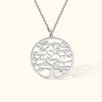 Personalised Engraved 1-9 Names Family Tree Necklace Gift for Mom Grandma Mother's Day Birthday Thanksgiving Day