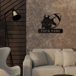 Plaque en Métal Personnalisée avec Nom Style Football Américain Art Mural Cadeau pour Homme