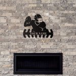 Aangepaste Rugbyspeler metalen muurkunst