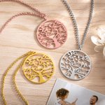 Personalised Engraved 1-9 Names Family Tree Necklace Gift for Mom Grandma Mother's Day Birthday Thanksgiving Day