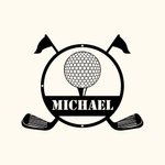 Panneau en Métal de Golf avec Nom Art Mural Personnalisé Cadeau d'Anniversaire Fête des Pères Pour les Amateurs de Golf Famille