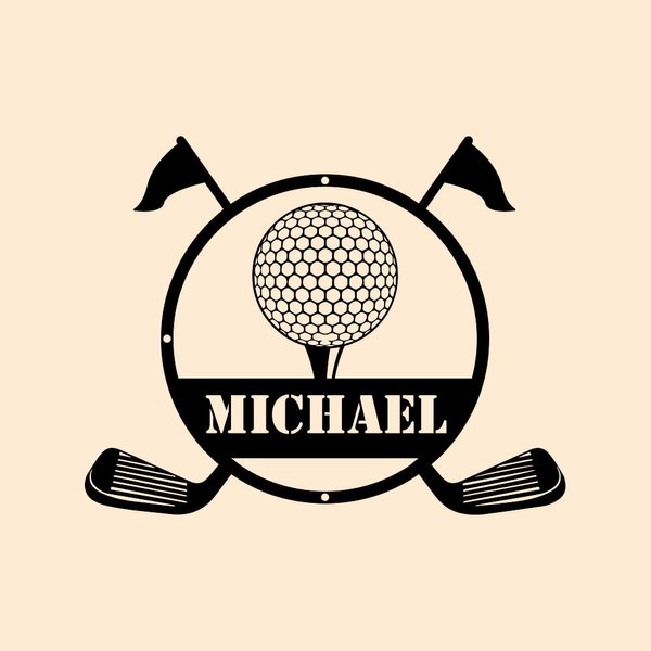 Personalisierte Golf Metall Wandkunst für Golfliebhaber