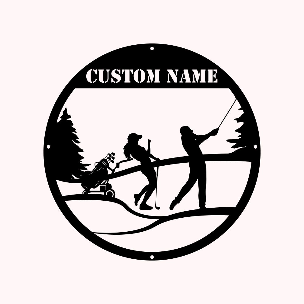 Personalisierte Paar Golfing Metall Zeichen