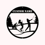 Personalized Couple Golfing Metal Sign
