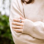 Personalizzato 1-4 inciso conchiglia agata nera nascita fiori anello ovale compleanno festa della mamma regalo per lei