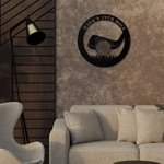 Palos y pelotas de golf personalizados Arte de pared de metal Decoración para el hogar redondo
