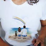 Maglietta personalizzata con vista sul retro di un animale domestico e di una coppia per un regalo in memoria di un animale domestico