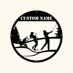 Personalized Couple Golfing Metal Sign
