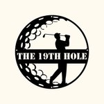 Personalised Man Golfer Name Sign Decoration For Room Metal Wall Art